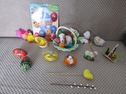 ozdoby na Wielkanoc ozdoba figurki pisanki farbki 17szt