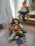 Zestaw na cmentarz stroik ażurowe serce i wkład 