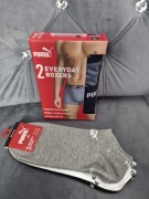 Puma zestaw 2szt bokserki niebieskie L skarpetki 3szt stopki 43-46 sneaker