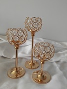 Zestaw 3 pięknych świeczników 