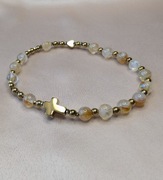 Bransoletka różaniec kamienie cytryn krzyżyk serduszko prezent pamiątka 