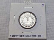 1 zł złoty 1993 Stan I menniczy (9)