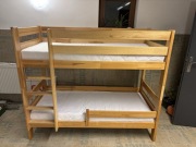 Łóżko piętrowe drewniane Gagatek solidne z markowymi materacami.