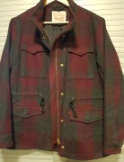 LEVI STRAUSS kurtka wełna parka bordo ramoneska parka krata L