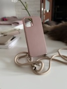 Brązowe silikonowe etui z długim sznurkiem case iPhone 12 iPhone 12 pro