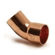 Łuk nyplowy miedziany 22mm 45 stopni 1K jednokielichowy Cu miedź