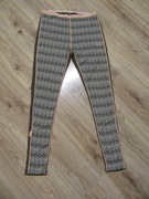 KARI TRAA damskie getry khaki we wzorek termiczne 60% wełna 40% modal_ XL