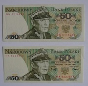 50 zł x 2 - Świerczewski 1988 - seria GN i HA
