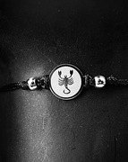 Bransoletka sznurkowa -SKORPION-srebrna