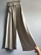 H&M spodnie damskie szeroka nogawka len i wiskoza S M