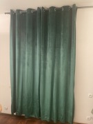 2 pary zielonych zasłon Velvet