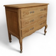 9184 Oczyszczona, piaskowana komoda, szafka na kółkach