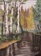 JESIENNA RZEKA gwasz 30x40