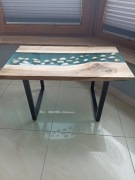 Stół, stolik kawowy, drewno, żywica outlet