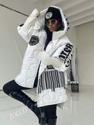 ZOCCO Dłuższa obszerna kurtka w nadruki, gruby swetrowy rękaw