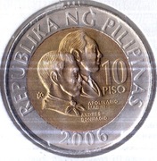 FILIPINY 10 peso 2006, KM# 27, AU