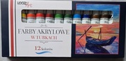 LOOZZ Art Farby akrylowe w tubkach 12 kolorów po 12 ml nowe w pudełku 