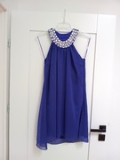 Fioletowa sukienka z ćwiekami cekinami krótka imprezowa purpurowa 38 M