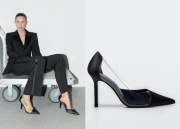 MANGO czarne transparentne czółenka NOWE szpilki szpic satynowe 37