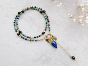 Lapis Love - mix kamieni naturalnych, hematyt - stal - UNIKAT 