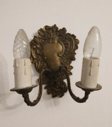 Stary ozdobny kinkiet Mosiądz 