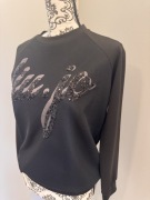 Bluza Liu Jo czarna cekiny elegancka NOWA M