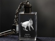 Japanese Bobtail Cat brelok sześcienny Świecący