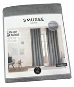 Zasłony na taśmie Smukee velvet aksamit 140 cm x 250 cm szary 