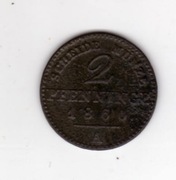 Niemcy - 2 Pfenig 1860