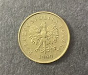 Moneta 5 gr 1990 rzadki rocznik pierwsze obiegowa 