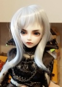 Peruka wig dla lalki BJD Dollfie Kucyk Srebrna 1/4 Dollmore