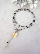 Cytryn, terahertz, turmalin, hematyt, srebrna stal UNIKAT