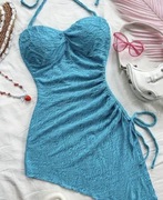 Sukienka koronka niebieska