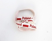 POLSKA Pasek patriotyczny parciany BIAŁY 108 cm