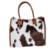 Miękka futerkowa torebka w ciapy motyw krowy pluszowa krowa