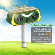 Solarny Odstraszacz Kotów, Kun i Psów – Model SOWA (Podwójny PIR)