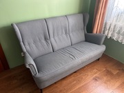 Kanapa IKEA Sofa 3-osobowa Nordvalla ciemnoszary Strandmon szara