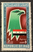 Irak, głowa orła z flagą Iraku 5 Filsów