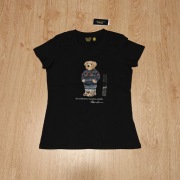 Czarny damski t-shirt Polo Ralph Lauren w rozmiarówce XS, M, L, XL.