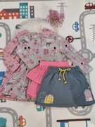 Zestaw uroczych sukienek + spódniczki dla dziewczynki 98-104