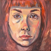 Obraz akrylowy na płótnie portret dziewczyny 25x25cm