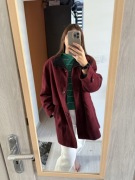 Płaszcz damski piękny bordowy kolor