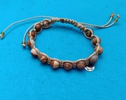 Bransoletka makrama boho beżowa z Jaspisem