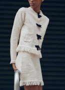 ZARA Luksusowy KARDIGAN z kokardkami XL blogerski