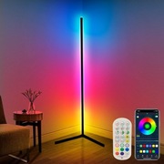Nowoczesna Lampa Podłogowa Narożna RGB LED z Pilotem i Aplikacją – 165 cm