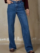 Spodnie jeansowe z wysokim stanem wide leg sinsay rozmiar 38 niebieskie