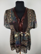 Bluzka damska koszulka z wzorem Boho M