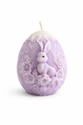 Naturalna świeca sojowa lawendowa ozdobna królik jajko kwiaty wielkanoc
