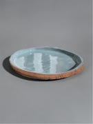 Talerz do serwowania ceramiczny handmade z czerwonej gliny