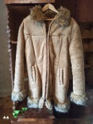 Kożuch damski L brązowy